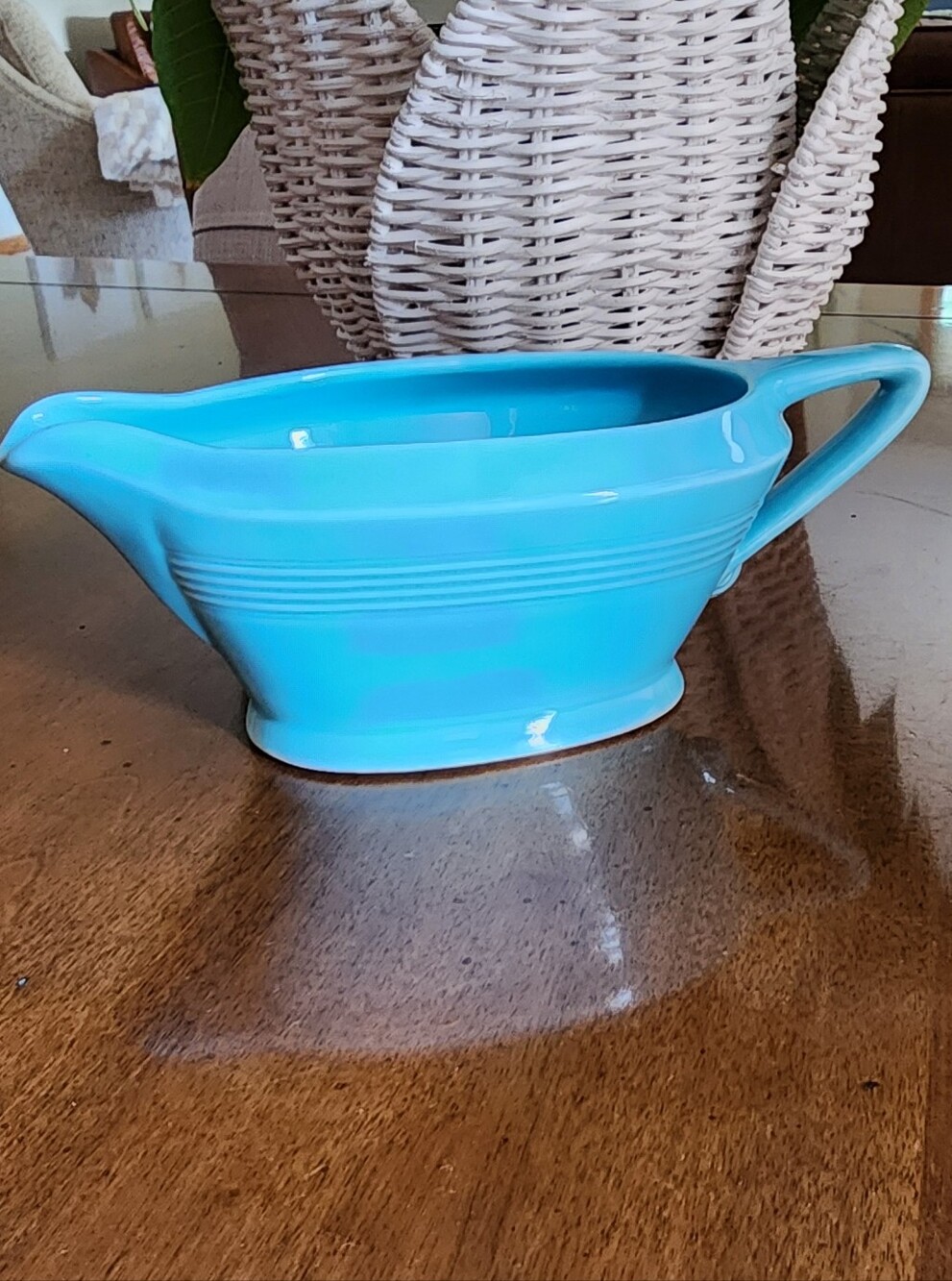 Vintage Turquois Homer Laughlin Sauce Boat